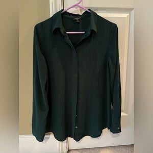 Ann Taylor Forest Green Button Down Shirt